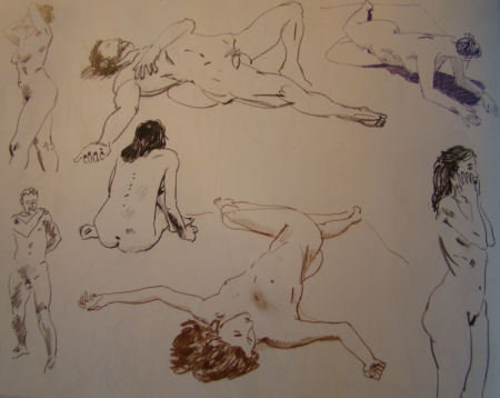 Quelques croquis féministes nues.